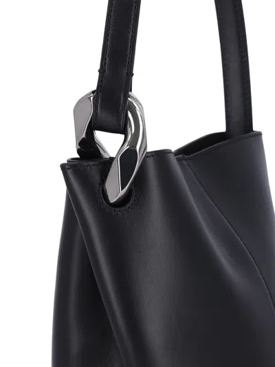 Jw Anderson Shoulder Bag With Metal Hardware And Seam Detailing In Black