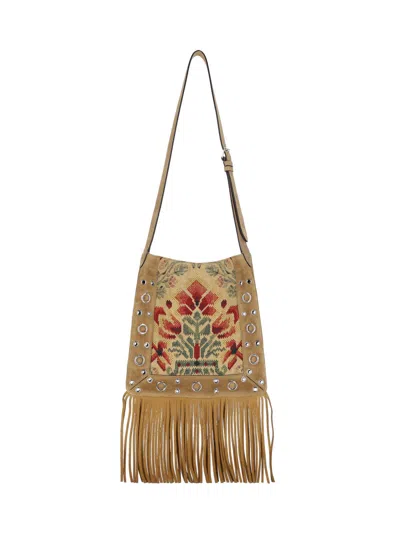 Valentino 'nellcôte' Studs Shoulder Bag In Neutral