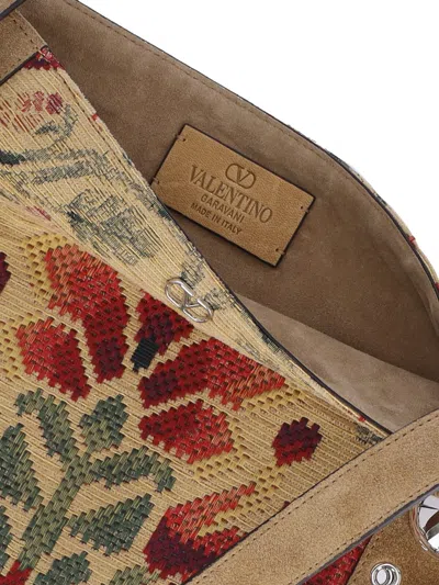 Valentino 'nellcôte' Studs Shoulder Bag In Neutral