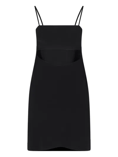 Alexander Wang Robe Mini Moulante À Strass In Black