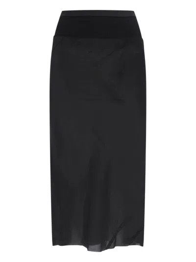 Rick Owens Cupro Midi Skirt