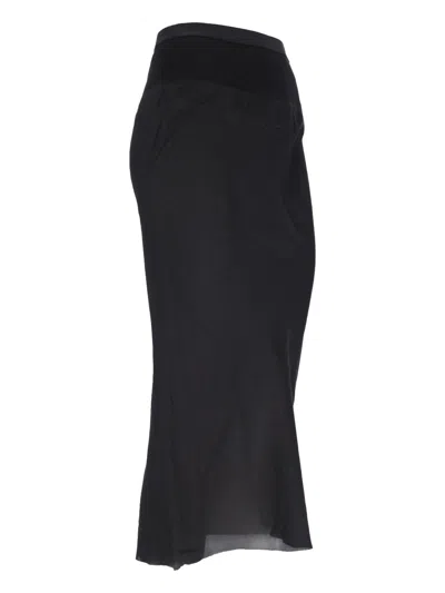Rick Owens Cupro Midi Skirt