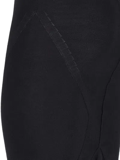 Rick Owens Asymmetrical Midi Skirt In Wool In Black