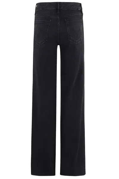 Mother The Hustler Roller Sneak Jeans In Black