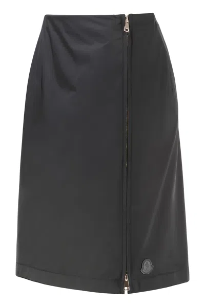 Moncler Technical Fabric Skirt In Black