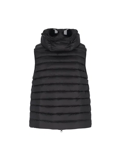C.p. Company Quilted Puffer Gilet - Black In Black