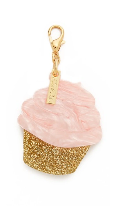 Edie Parker Glittered Cupcake Bag Charm, Pink In Pink Multi