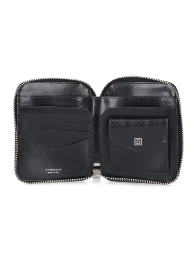 Givenchy Slim Textured Compact Wallets In Black