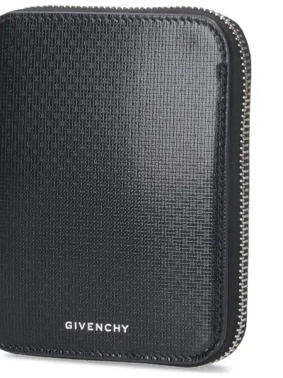 Givenchy Slim Textured Compact Wallets In Black