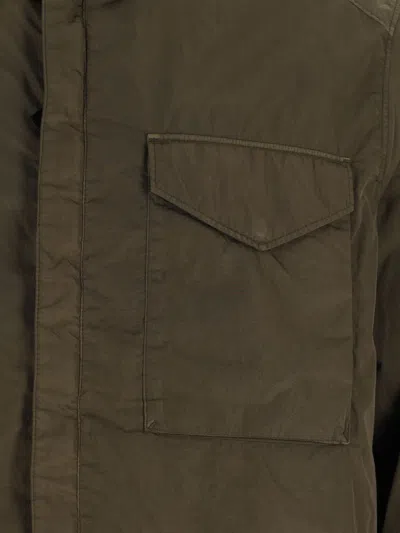 C.p. Company Logo Shirt Jacket - Green In Brown
