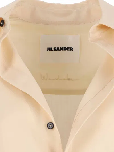 Jil Sander Short Sleeves Knee Length Dress In Neutral