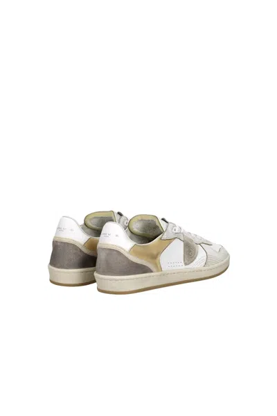 Philippe Model Veau Crackle Blanc Sable Sneakers