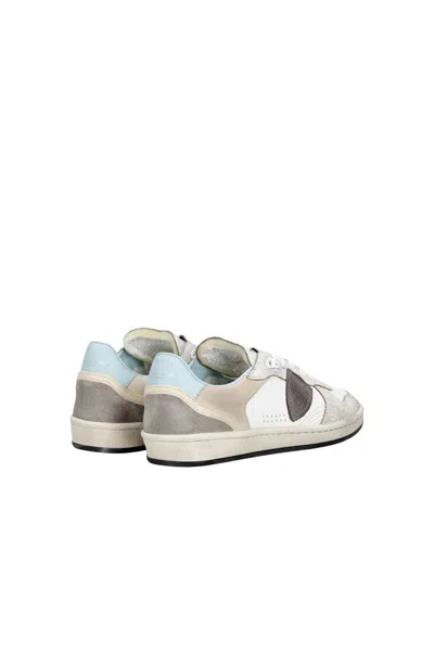 Philippe Model Veau Crackle Blanc Ciel Sneakers