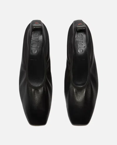 Aeyde Black Nomi Ruched Ballerina Flats In Black