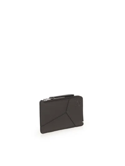Loewe Puzzle Edge Long Card And Coin Holder In Classic Calf Leather In Gray