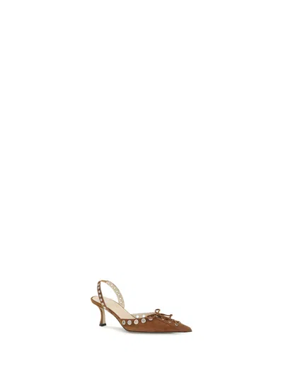 Mach &amp; Mach Crystalized Pointed Toe Slingback (65mm)