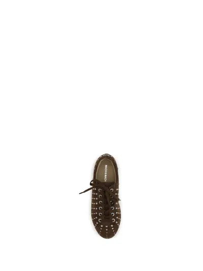 Mach &amp; Mach Brown Suede Crystal Ray Ballet Runner (1