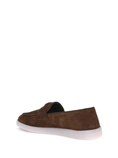Prada Suede Loafers With Round Toe Design
