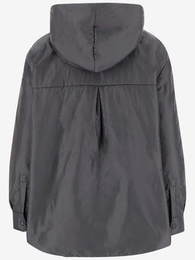 Aspesi Hooded Button-fastening Jakcet In Gray