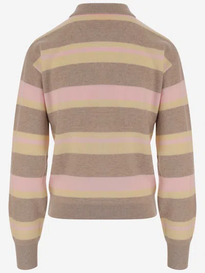 Guest In Residence Collegiate Stripe Polo Taupe Combo In Multi