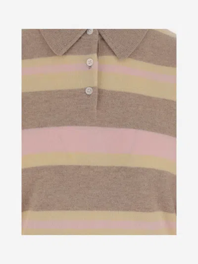 Guest In Residence Collegiate Stripe Polo Taupe Combo In Multi