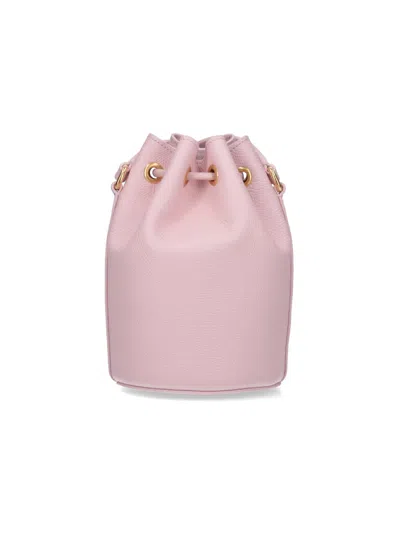 Valentino Garavani Bucket Bag With Gold-tone Hardware And Textured Finish In Nude
