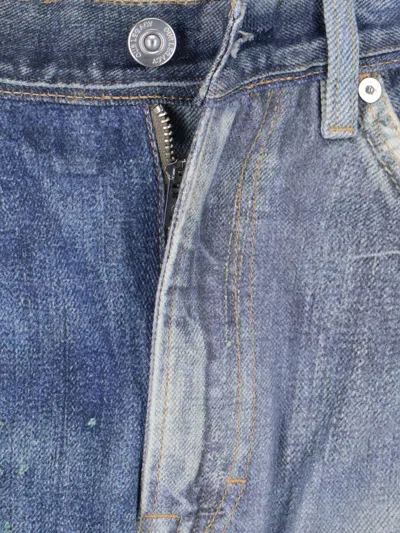 Our Legacy High Waist Wide Leg Distressed Jeans In Blue
