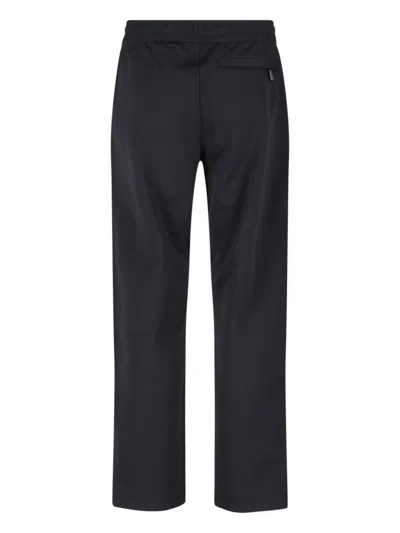 Burberry Straight Trousers With Elastic Waistband And Side Stripe In Black