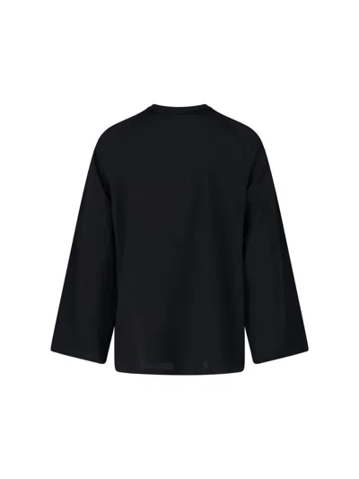 Y-3 Three-stripe Long-sleeve T-shirt In Blue