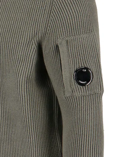C.p. Company Crewneck Sweater With Arm Pocket And Ribbed Texture