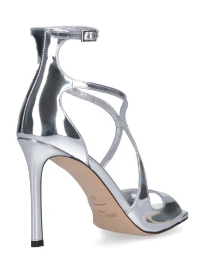 Jimmy Choo Azia 95 Metallic Leather Sandals