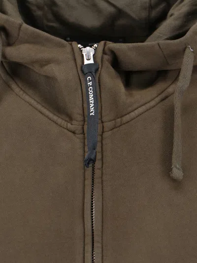 C.p. Company Hooded Sweatshirt With Pockets And Sleeve Detail In Brown