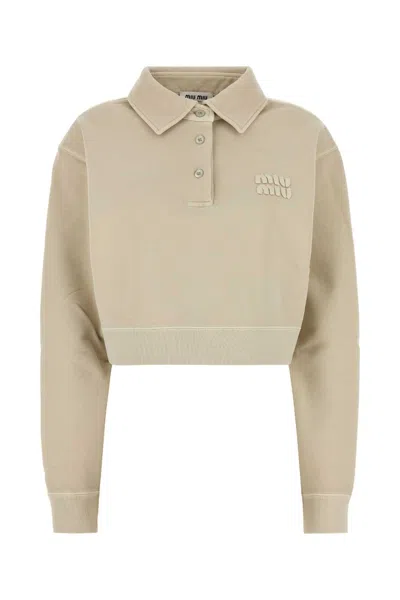 Miu Miu Beige Cotton Sweatshirt