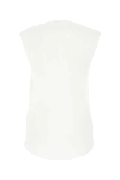 Balmain Tank Top Cotton Button Detail In White