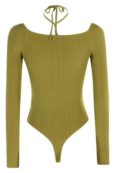 Elisabetta Franchi Body Tricot In Green