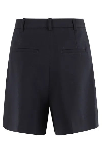 Herskind Pleated Tailored Shorts In Blue
