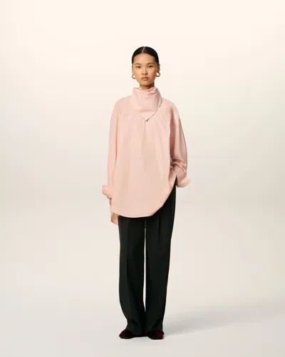 Ami Alexandre Mattiussi Pink Cotton Long Sleeves Bandana Blouse Pink