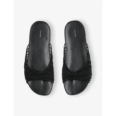 The Row Womens Black Sara Leather Slides Eur 40 / 7 Uk