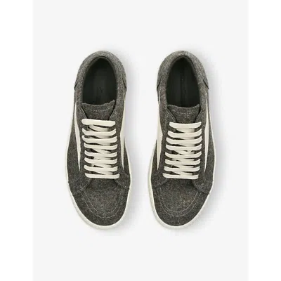 Rick Owens Vintage Leather-trimmed Brushed-wool Sneakers In Animal Print