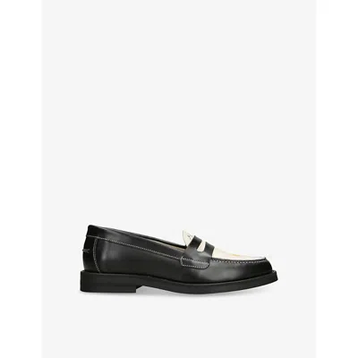 Duke & Dexter Women's Wilde Black + White Vegan Penny Loafer - Women's