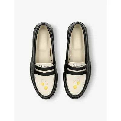 Duke & Dexter Women's Wilde Black + White Vegan Penny Loafer - Women's