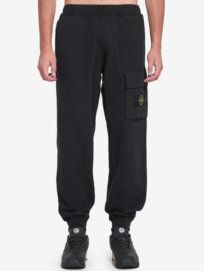 Stone Island Cargo Cotton Joggers Elastic Waistband