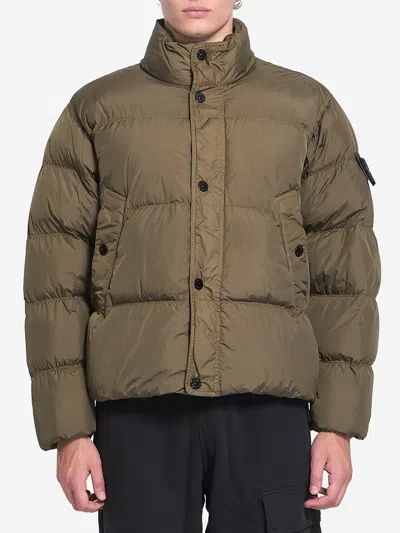 Stone Island Crinkle Reps Ny Puffer Jacket In Brown
