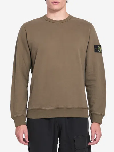 Stone Island Fleece Sweatshirt In Brown