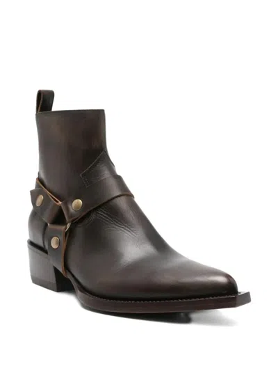 Golden Goose "debbie" Distressed Leather Upper With Removable Accessory Boots Shoes