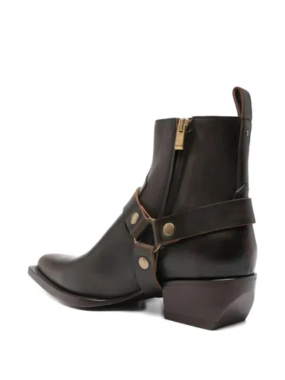 Golden Goose "debbie" Distressed Leather Upper With Removable Accessory Boots Shoes