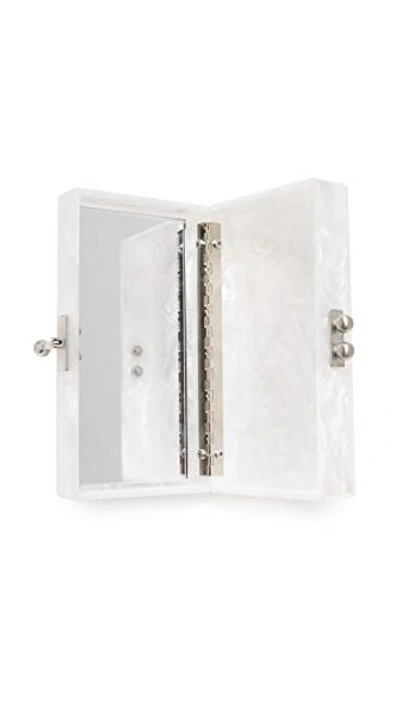 Shop Edie Parker Jean Solid Clutch In White Pearlescent