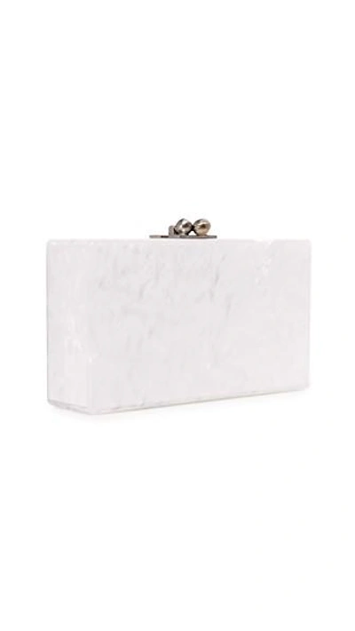 Shop Edie Parker Jean Solid Clutch In White Pearlescent