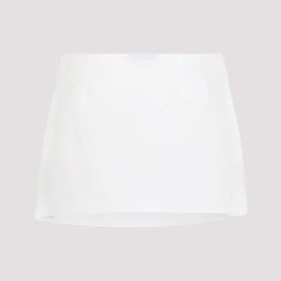 Miu Miu Lace-detail Mini Skirt In White