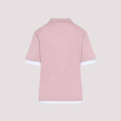 Prada Classic Polo T-shirt With Contrasting Trim In Pink